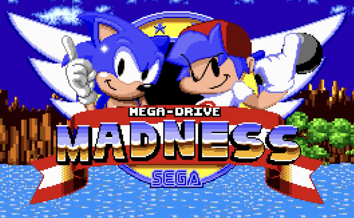 Friday night funkin madness v2. Sonic 1 Megadrive наклейка. Соник сена мега драйв супер Соник. Пиратский Соник ФНФ. Соник мега драйв комикс.