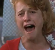 Robin screaming in horror at Vic's murder of Joe