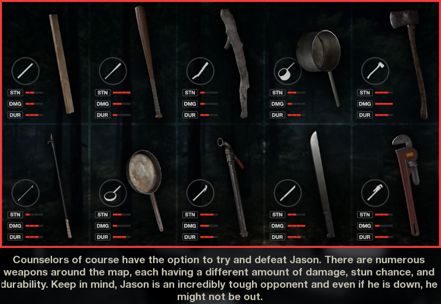 Weapons - Friday the 13th: The Game Wiki