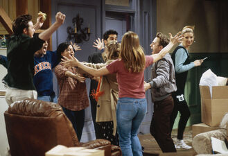 Everyone rejoicing as they find out that Phoebe's pregnant