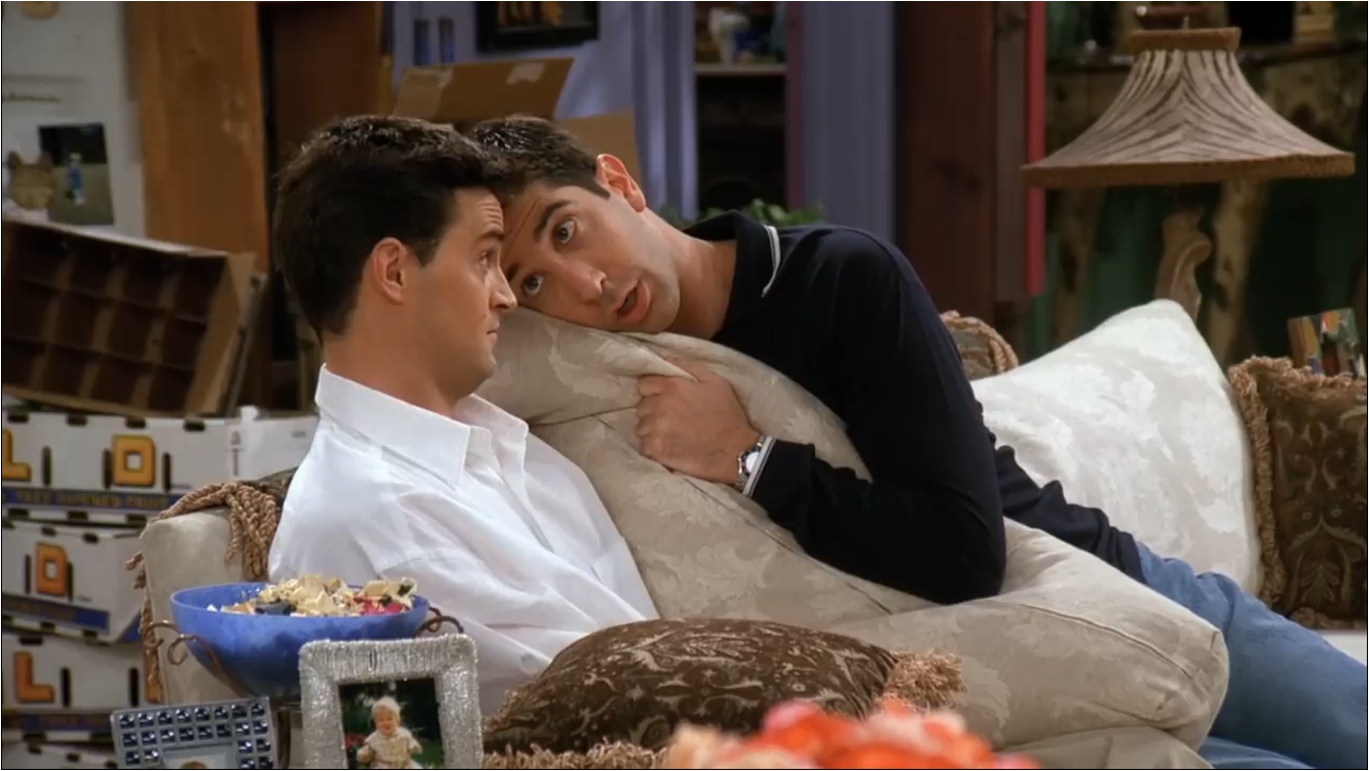 Joey Tribbiani Hugs Chandler Bing From Behind (Friends)