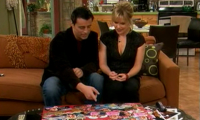 Joey showing Alex his collage