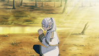 Frieren praying for the fallen soldiers EP11