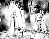 A phantom of Himmel appears behind Frieren CH9