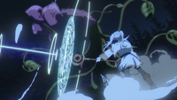 Frieren casts an offensive spell against the chaos flower EP15