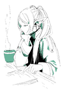 Frieren reading sketch.