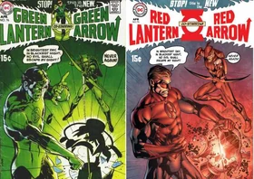 Зеленый Фонарь и Зеленая Стрела – на другой стороне стали Красным Фонарем и Красной Стрелой.