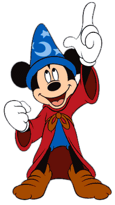 mickey mouse with magic hat