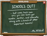 School's Out image, before the Schoolmarm goals are finished