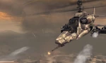 Promotional Image; An MI-70 fires its weaponry, presumably at Coalition forces on the multi-player map Solar Farm
