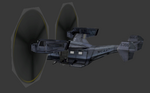 A render of the gunship version's model, with low poly guns showing