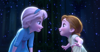 Elsa entertaining Anna