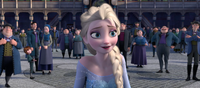 Elsa prepares to make a skating rink