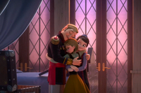 Anna hugging Agnarr and Iduna