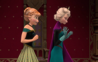 Elsa and Anna at party