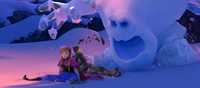 Anna and Kristoff try to escape Marshmallow