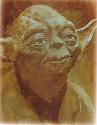 Un portrait de Yoda.