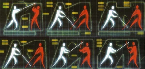 Différentes postures attaque/défense.