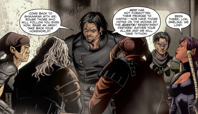 Lok et Xesh recrutant les anciens généraux de la Reine-Despote Hidaya.