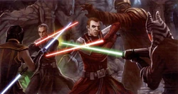 Satele et Dar'Nala contre Baras et Angral.