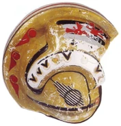 Casque de vol de Garven Dreis avec des symboles de la victoire.