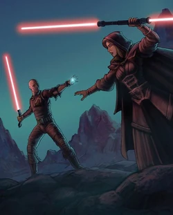 Bane et Zannah lors de leur ultime confrontation sur Ambria.