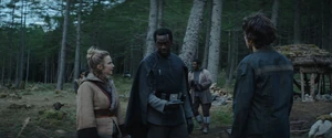 Andor fait face au Lieutenant Gorn, hostile à sa participation au vol d'Aldhani.