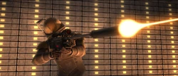 Un sniper tirant avec un fusil de précision.