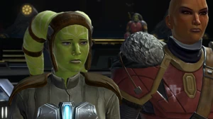 Sa'har et Heta partant discuter de l'Holocron de Nol