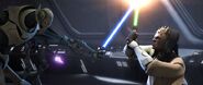 Eeth Koth affrontant le Général Grievous durant la Guerre des Clones.