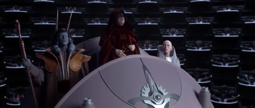 Palpatine annonçant la création de l'Empire Galactique.
