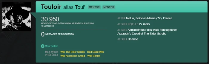 Profil sur Wiki Assassin's Creed