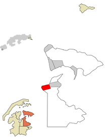 Location of Las Laderas, Alyeska