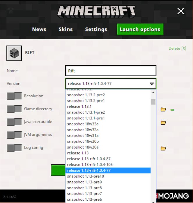 Rift minecraft что это. Profile Selection Launch Options. Rift minecraft что это фото. Rift minecraft что это-Profile Selection Launch Options. картинка Rift minecraft что это. картинка Profile Selection Launch Options