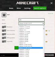 Launch Options Profile with Rift Selected