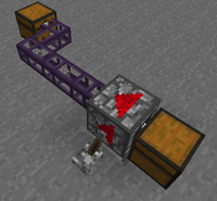 A simple setup, moving Cobblestone from the left Chest to the right Chest.