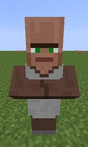 A Noseless Butcher or Leatherworker Villager.
