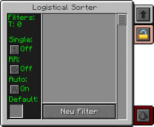 Mekanism LogisticalSorter GUI