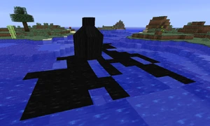 An oil well in water