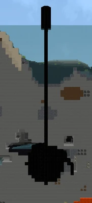 A cross-section of an oil well with the oil bubble in the depth