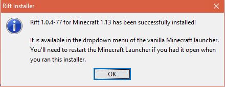 Rift minecraft что это. Rift Installer Feedback Message. Rift minecraft что это фото. Rift minecraft что это-Rift Installer Feedback Message. картинка Rift minecraft что это. картинка Rift Installer Feedback Message