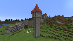 A naturally spawned Wizard Tower.