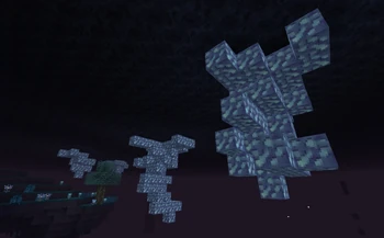 Crysium Ore clusters generated under the middle layer's ceiling.