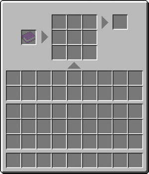 The GUI of the Chemical Synthesizer. The two fields on the bottom are the players inventory and the third field above is the inventory of the machine.
