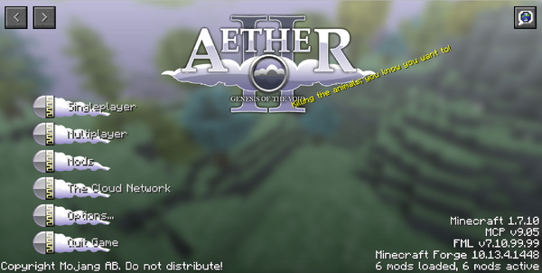 Aether II Menu