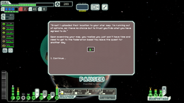 Message given when a quest is triggered late in sector 7