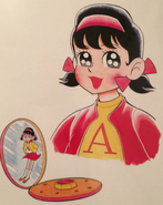 Color illustration of Nakayoshi era Akko.