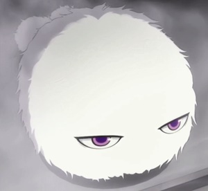 Ashiya Hanae with Mojamoja/Kedama on top of his head and Abeno Haruitsuki- Fukigen na Mononokean ep 13