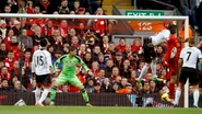 Liverpool 4-0 Fulham (Amorebieta own goal).jpg (552 KB) 1-0: A corner kick from the right evaded Luis Suárez but the misfortunate Fernando Amorebieta headed into his own net midway through the first half