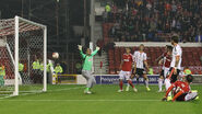 1-0: Britt Assombalonga open the scoring with Nottm Forest's first attempt on goal. A free-kick swing in from the left found Assombalonga at the near post and he headed down into the corner of the net, despite appeals from Fulham players saying he had handled the ball in